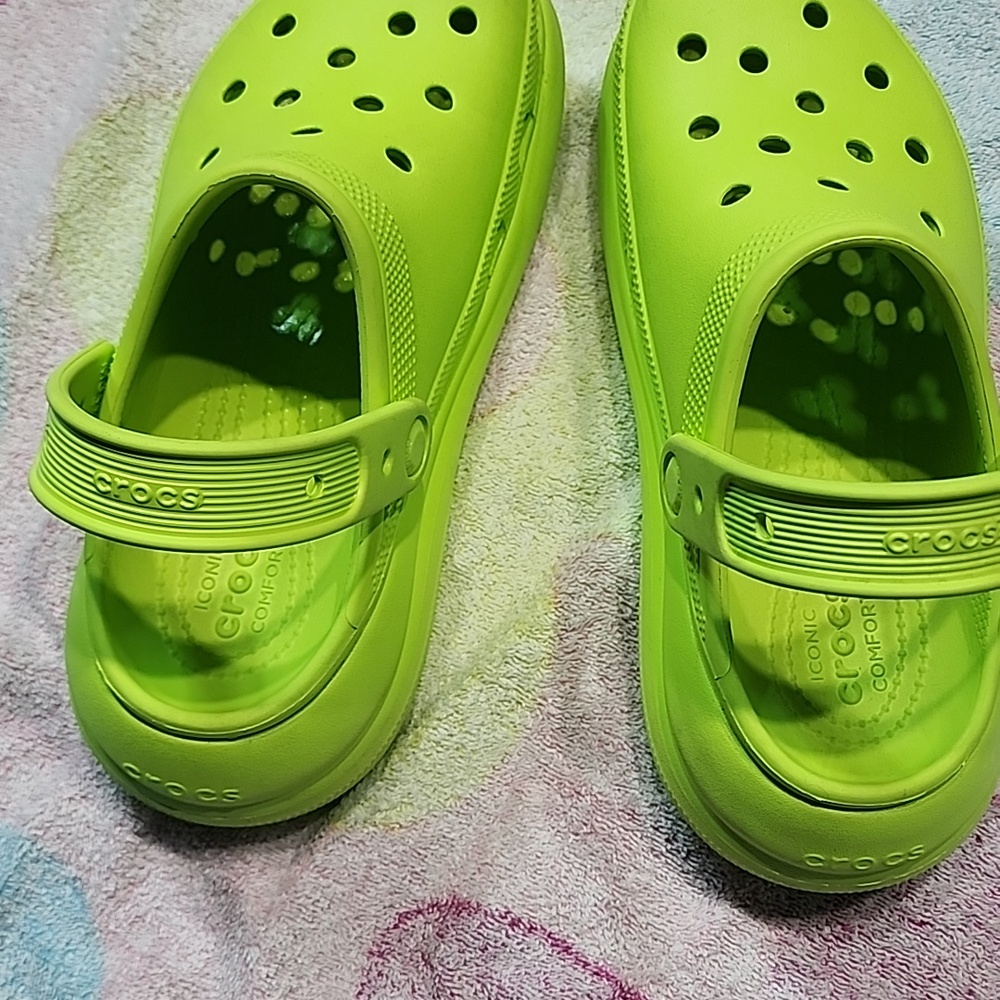 Crocs Crush Platform Clogs in Lime Green Women SZ 8 / Men SZ 6 - Picture 10 of 12